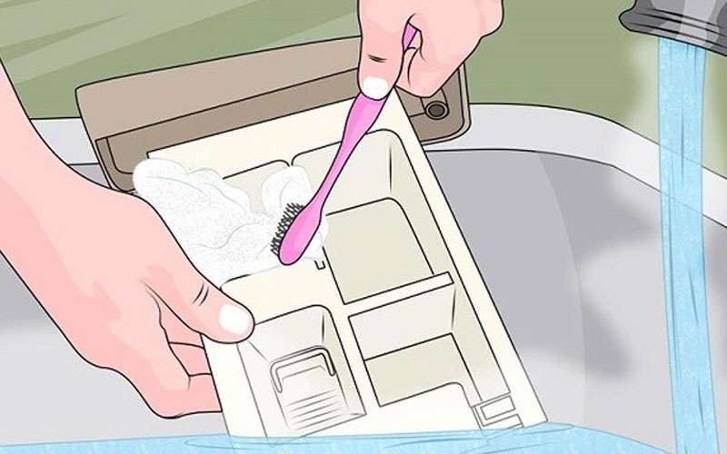 نحوه تمیز کردن جاپودری لباسشویی