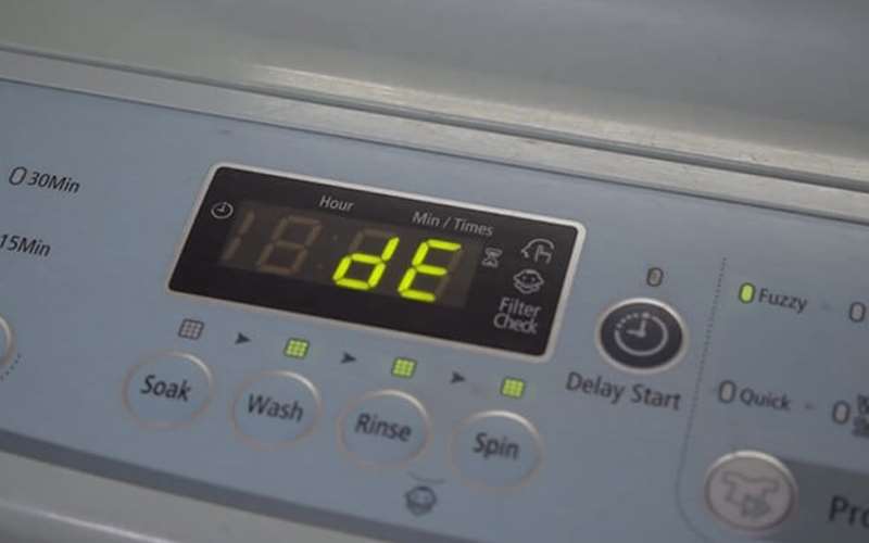 ارور DE در ماشین لباسشویی ال جی