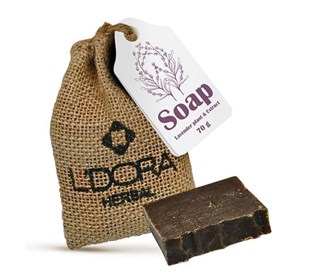 Herbal soap containing 70 grams of Ledura Herbal lavender extract and plant