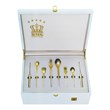 24-person spoon and fork service 145 shiny golden BMG cloth